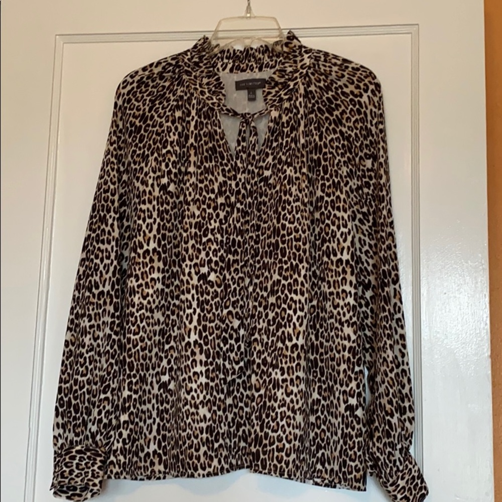 Limited long sleeve cheetah print blouse